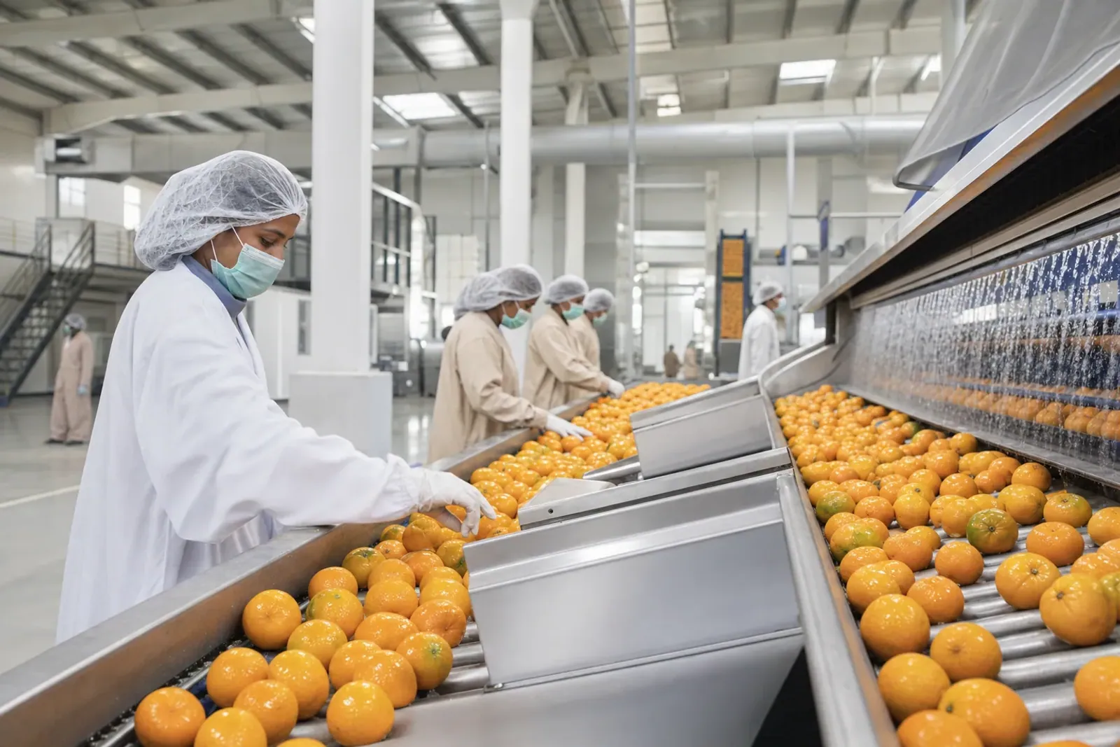 Illustrative citrus washing and quality sorting line in Pakistan
